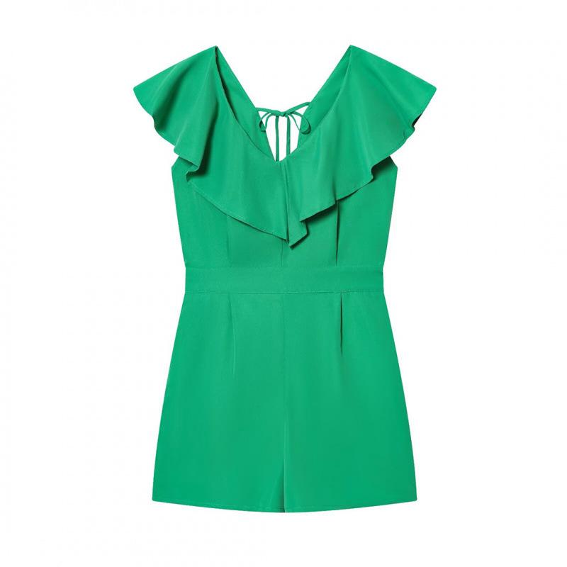 2026 Spring European & American Style Ruffle Jumpsuit Shorts Medium