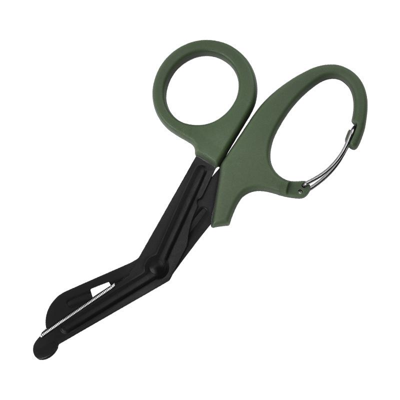 Stainless Steel 19CM Scissors: Gauze, Canvas, EMT Bandage, Curved Tip, Tape.