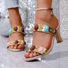 Fashion Women Sandals 2025 Summer Trend Outdoor Fashion High Heel Sandals New Round Head Open Toe Designer Shoes Women Zapatos De Mujer