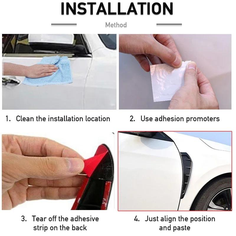 2pcs Car Shark Grille Air Flow Side Vent Exterior Grill Decoration For Honda Civic2016 20172018 2019ABS Plastic Carbon Fiber