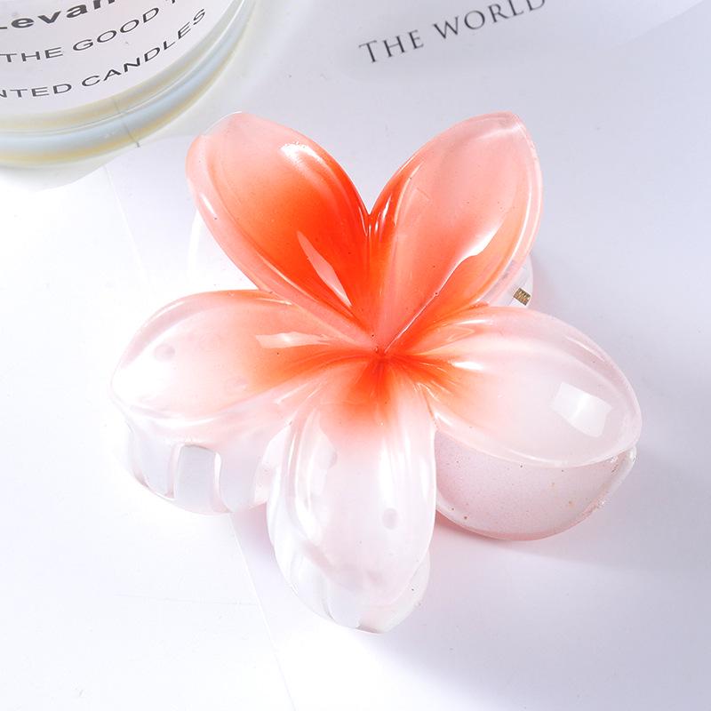 7cm Frangipani Hair Claw Clip - Colorful, Versatile Updo & Ponytail Accessory
