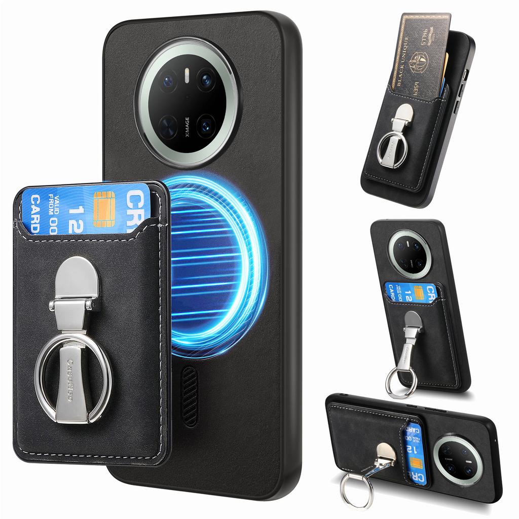 For Huawei Mate 70 Case Compatible with MagSafe Skin-Touch Cover with Card Bag Kickstand