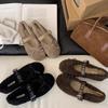 Autumn Winter Short Plush Women Warm Flats Shoes Fashion Butterfly-knot Belt Buckle Shoes Ladies Ballet Style Mary Jane Shoes