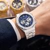 New Fashion Men's Business Quartz Watches Stainless Steel Belt Multi-Functional Waterproof Sports Watch Relogios Masculino