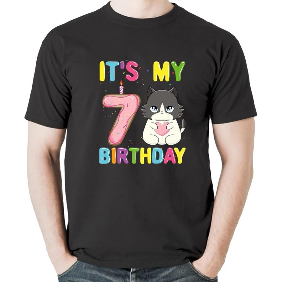 

It s My 7th Birthday Girl 7 Year Old Ragdoll Cat Premium T-Shirt Sweatshirt Hoodie Tanktop for Men Women Kids Black XXXXXL різнокольоровий