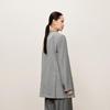 Less Women's Loose Fit Merino Wool Blend Long Blazer