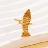 Fresh Resort-Style Tropical Fish Stainless Steel Rings for Women - Cute Beach Ocean Series Ornaments