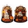 Halloween Ghost Ornament Acrylic Ghost-Themed Reading Cooking Painting Ornament Tree Hanging Decoration for Indoor Home Decor