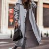 Damen Herbst Temperament, Persönlichkeit, Lässiges Windbreaker-Design mit großem Kragen, Einfarbige, mittellange bis lange Pendlerjacke