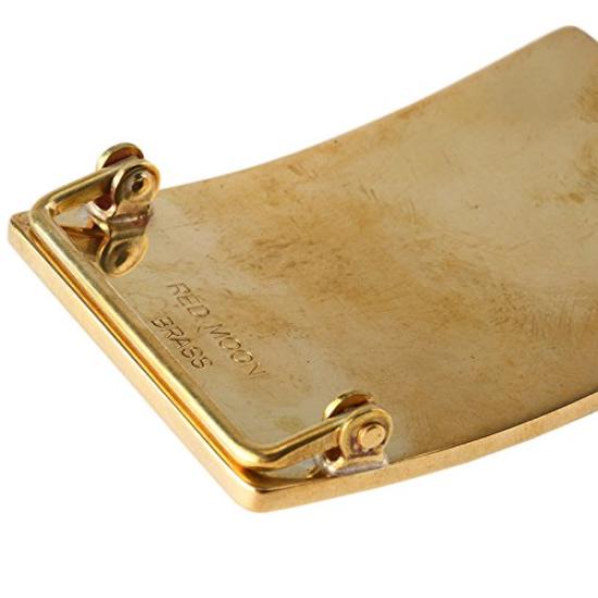 Brass Plate Buckle Handmade Made In Japan Aging Brass Biker Belt [REDMOON] SBB-30 Men's Women's M...