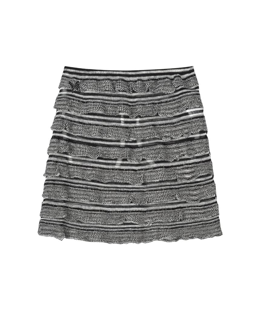 Guwolsibil Cut Edge Lace Layered Skirt Black