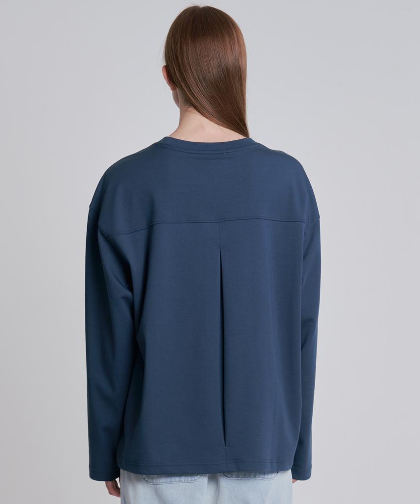 ZENSAI Tuck Back Slit T-Shirt Blue
