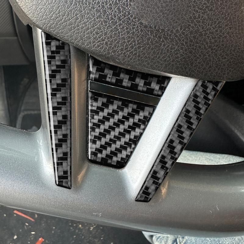 For SEAT Leon MK2 1P Cupra FR 2005—2012 Steering Wheel Chin Button Panel / 3K Carbon Fiber+ Resin / 3mm Anti-Scratch