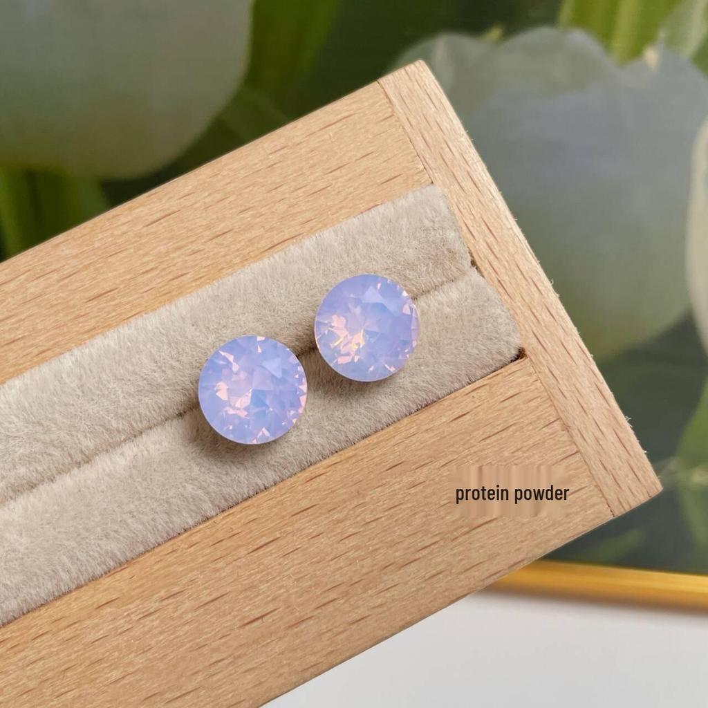 Flashing Millennium Eight-Sided Zircon Rose Ear Studs for Women - Personalized Multi-Faceted Exquisite Design