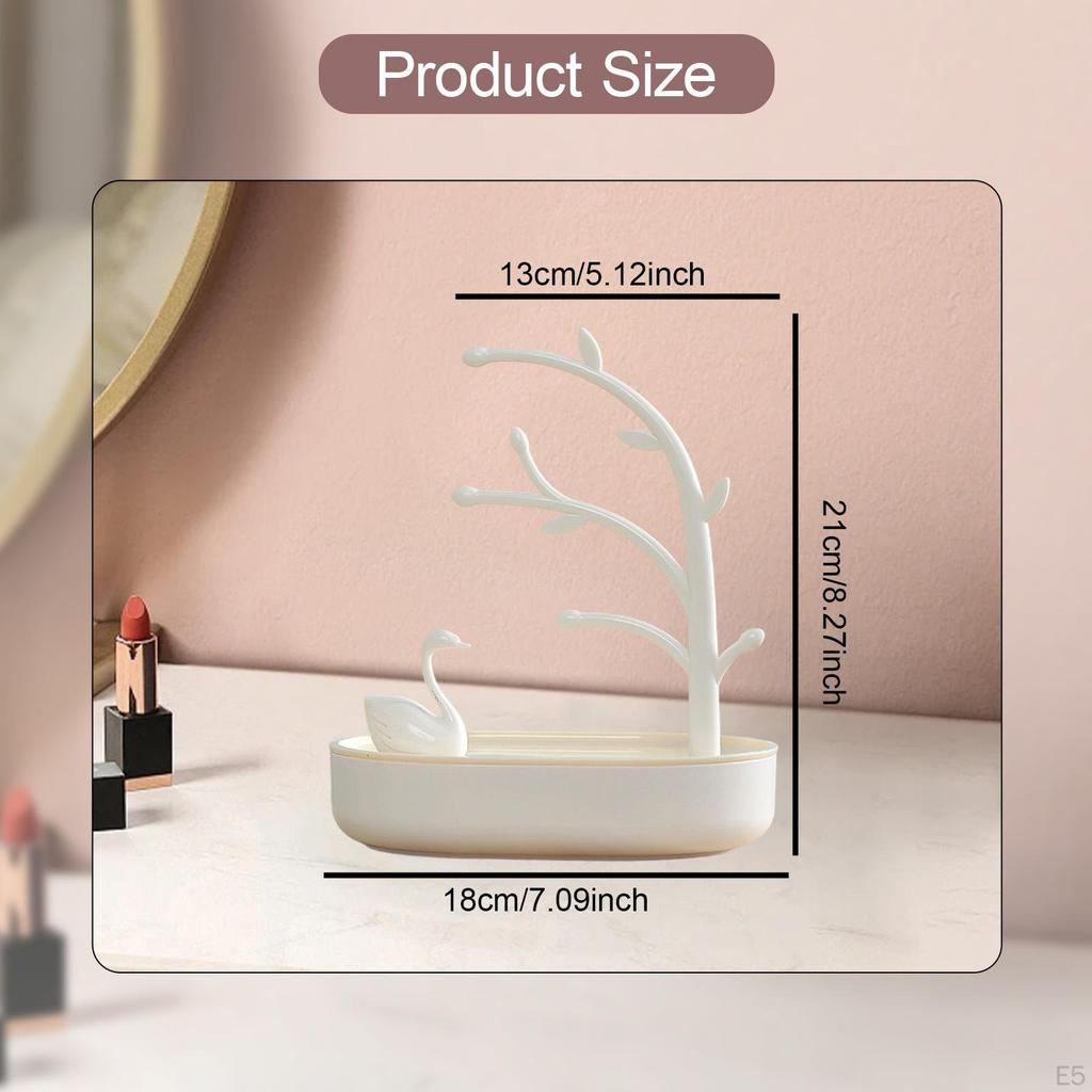Swan Lake Jewelry Box Display Rack Decor Stylish Jewellery Storage Case Necklaces Organizer for