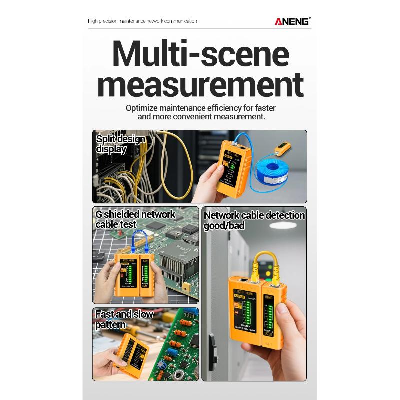 2026 Multifunctional ANENG M469D RJ45 Cable Lan Tester Network Cable Tester RJ45 RJ11 RJ12 CAT5 UTP LAN Cable Tester Networking Tool Network Repair