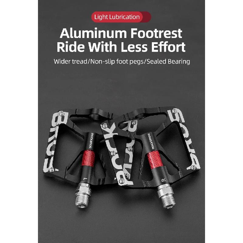 ROCKBROS Bicycle Pedals Alloy Bearings Cycling Pedals Platform Bike Flat Pedal Pedals Reflective Anti-slip MTB Bike Accessories