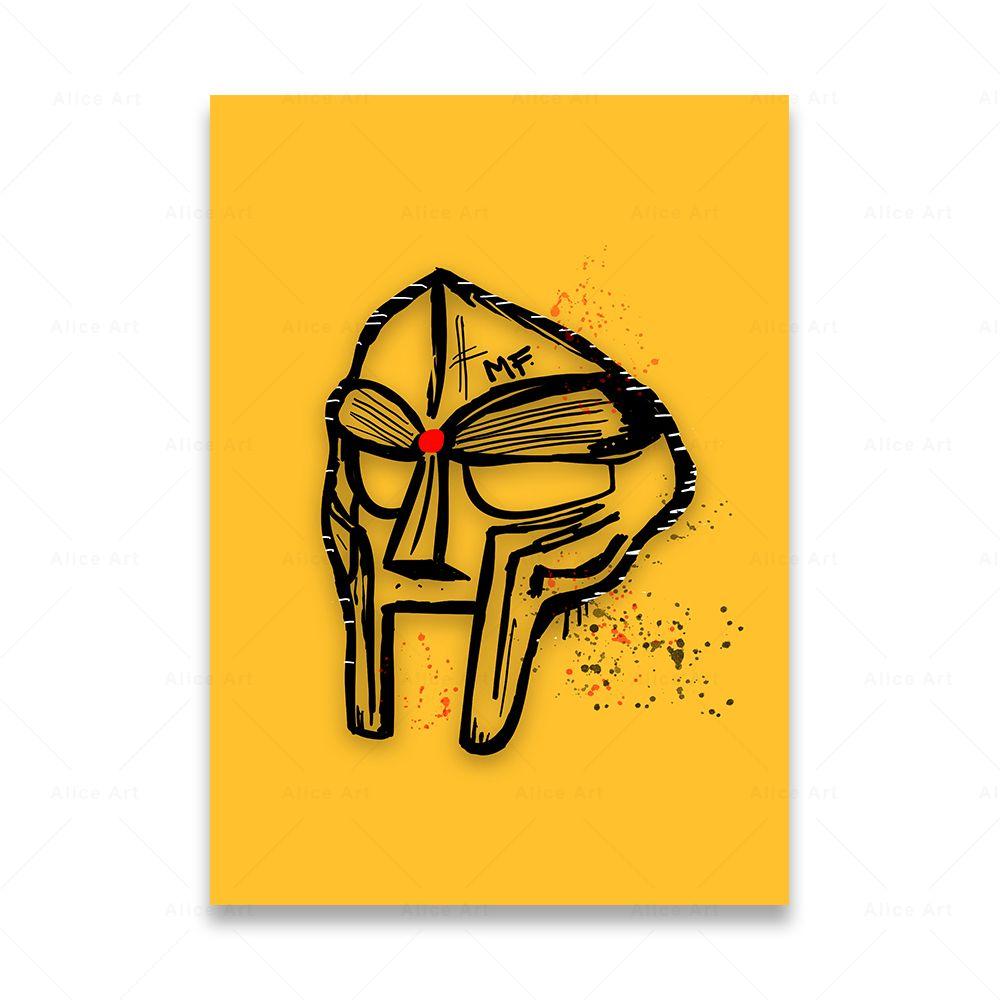 Singer Madvillain MF Doom Poster Room Decor Hip Hop Rap Music Album Star Wall Art Canvas Painting For Living Room Home Decor