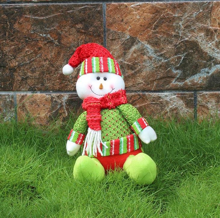 Christmas Plush Decorations With Snowman Santa Reindeer For Home Holiday Decor Snowman