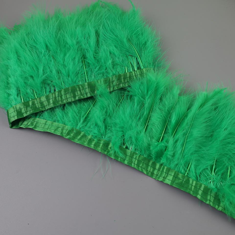 FeatherTurkey Feather Fringe 4-6inch Colorful Marabou Feather Tape for Handiwork Clothes Dress Handmade Cloth Strap Home Decoration