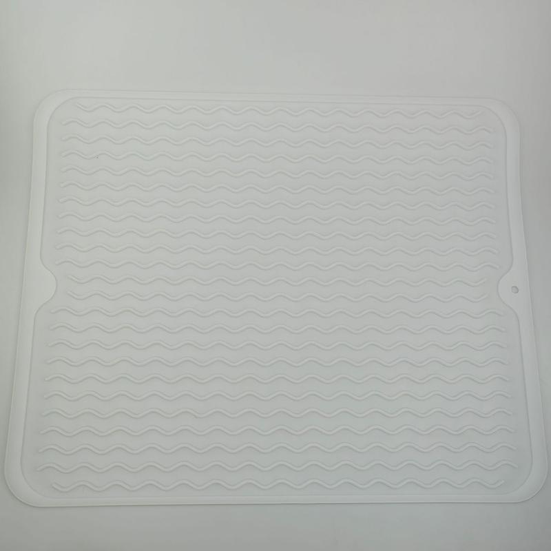 WTEMPO 1 шт силиконовый дренажный коврик для сушки посуды утолщенный изолированный кухонный коврик для столешницы нескользящий коврик для разделочной доски 3040cm прозрачный 990₽