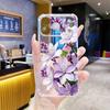 Foreign Trade Explosion Purple Flower Apple 17pm Summer Anti-drop Mobile Phone Case iPhone15 Transparent Soft Case Protective Case