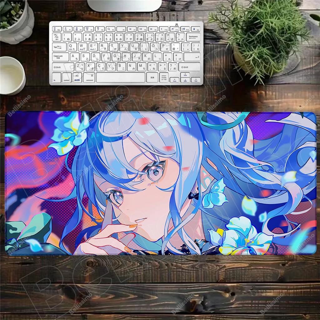 Large Mouse Pad Hoshimachi Suisei Anime Computer Notebook Hololive Gaming Setup Accessories Mouse Mat Non-slip Keyboard Desk Pad