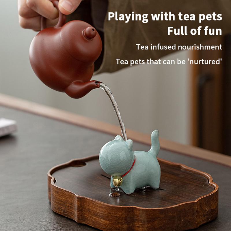 Kreative Keramik Niedliche Kätzchen Ornament Tier Mikro-Landschaft Tee-Haustier Zimmer Desktop Ornamente Teezubehör Tee-Spiel