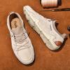 Herrenschuhe Lässige Leder Wildleder Sneaker Mann Outdoor Freizeitspaziergang Flats Männlich Bequem Atmungsaktiv Socken Schuhe Mode Slipper