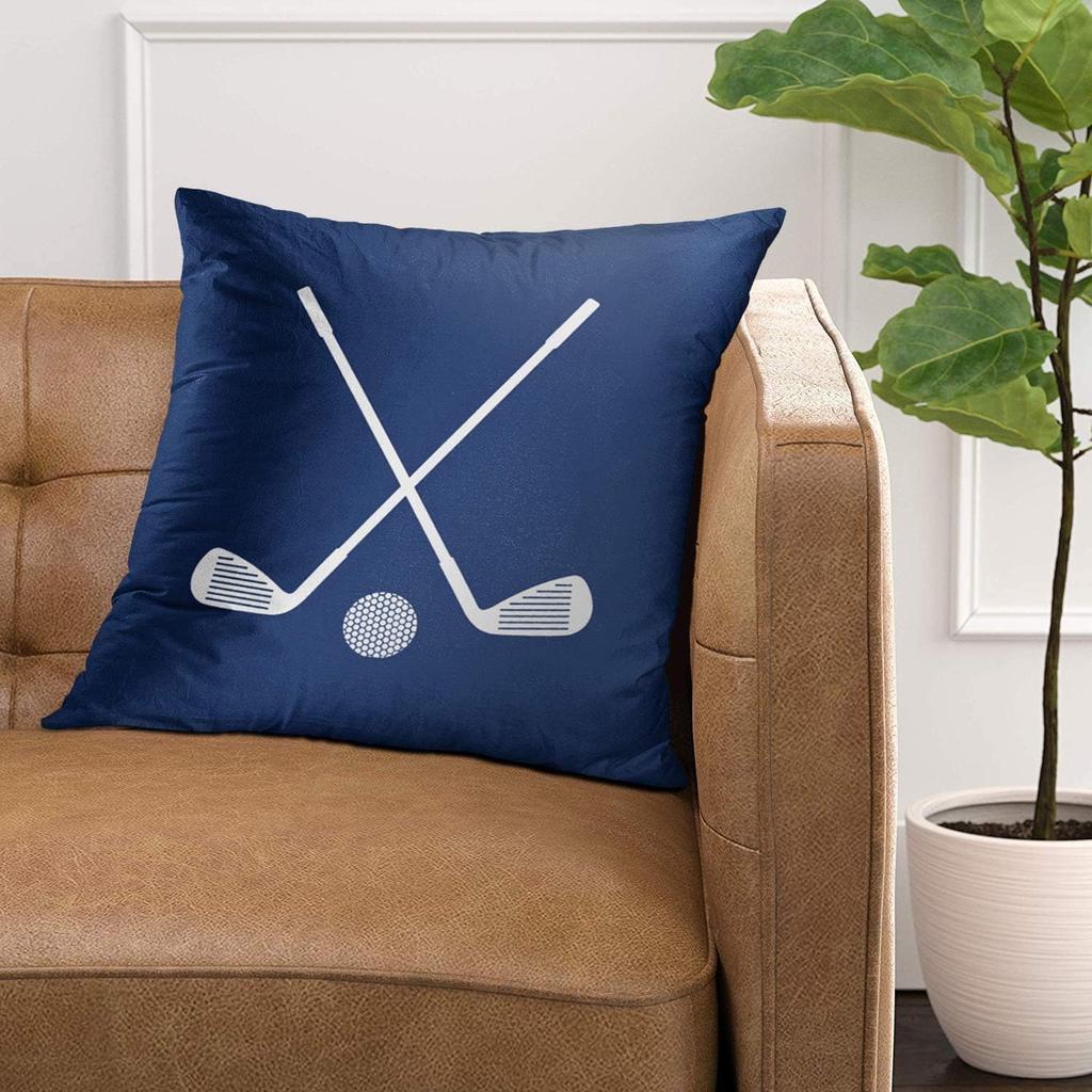 Emvency Set of 2 Throw Pillow Cover Boys Golf Sports in Navy Blue and Room Decorative Pillow Case Home Decor Square 18 x 18 Inch Pillowcase