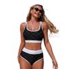 European and American Swimwear New Bikini Hole Cloth Split Swimsuit Spot Bikini