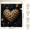 1/4Pcs Bathroom Shower Curtain Set Leopard Print  Bathroom Curtain With 12 Hooks Non Slip Rugs Toilet Cover Mat Bathroom Partition