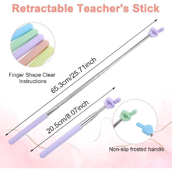 5 Pcs Telescopic Teachers Pointer, Extendable Hand Pointer Stick, Mini Retractable Classroom Pointers for Teachers Presenters and Educators