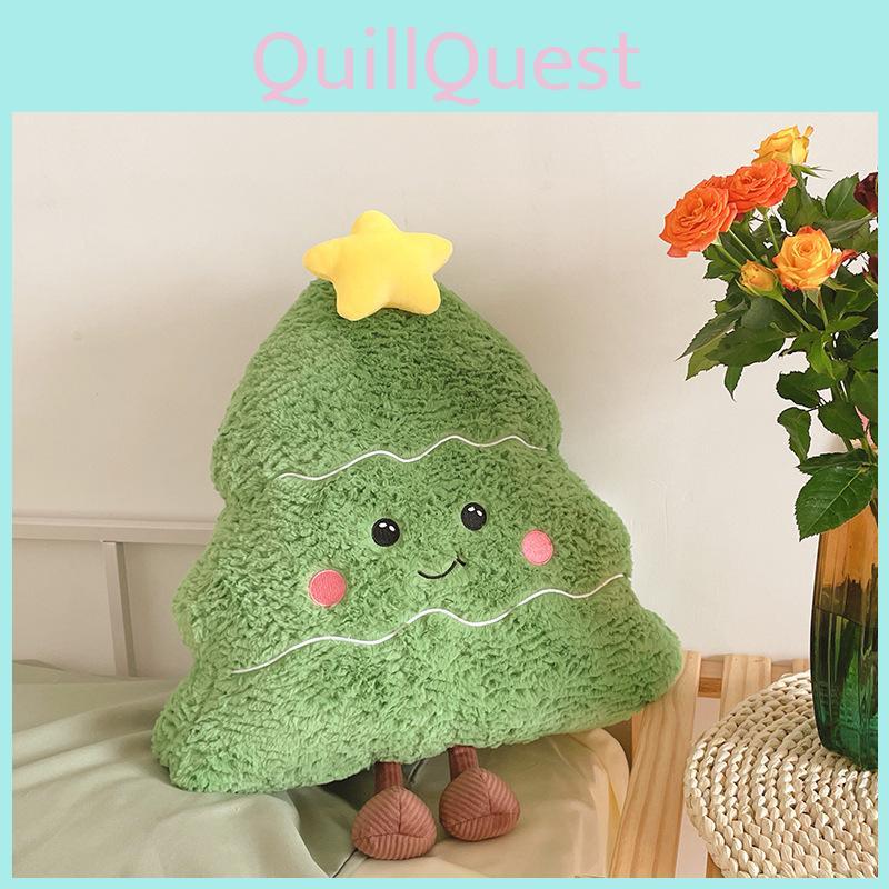 Christmas Tree Plush Pillow With Pp Cotton Filling For Sofa Decor Home Office