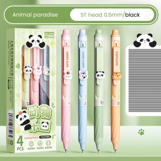 4 Pcs Retractable Erasable Gel Pens 0.5mm Fine Point Blue/Black Ink Refillable Ballpoint Pens for Office School Supplies