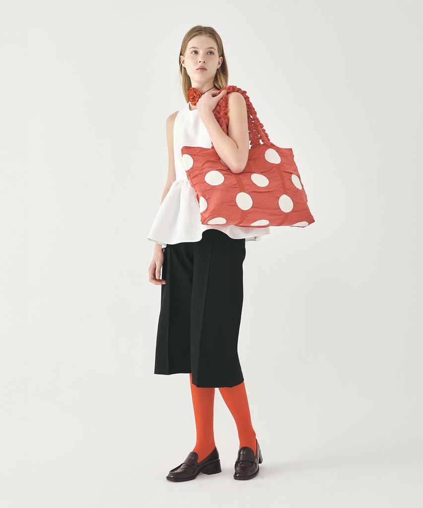 Pleatsmama Polka Dot Shopper Bag Red