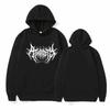 Goth-Band Herren Hoodie Kapuzenpullover, Stacheliges Metal-Band Logo Grafik auf der Brust, Warmer Fleece Pullover Sweatshirt für Sportliche Urbane Streetwear Outfits