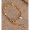 Yhpup New Arrivals Stainless Steel Zirconia Heart Chain Bracelet Bangle Delicate Fashion Aesthetic Jewelry Recommend
