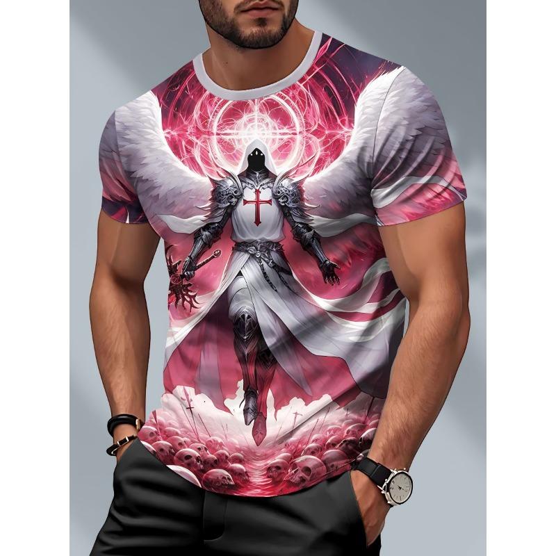New Demon Angel 3D Print T-Shirts Men Women Summer Round Neck Short Sleeve