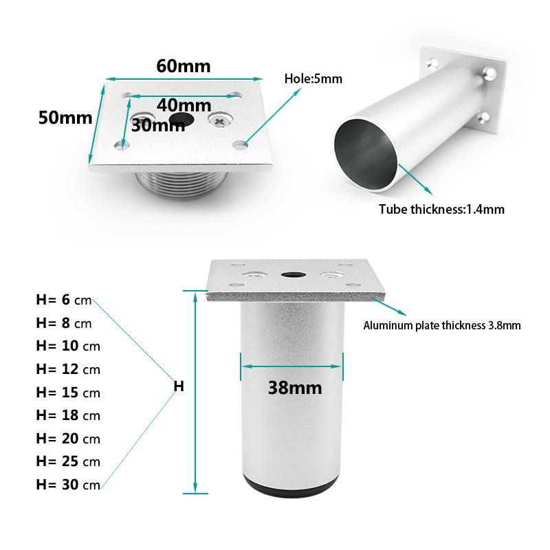 4Pcs Aluminum Furniture Legs Cabinet Foot DIY Thicken Adjustable 6-15CM TV Cabinet Support Leg bathroom Cabinet Feet