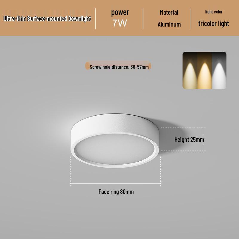 Ultradünne LED Aufbau Deckenleuchte Rund für Gänge, Flure, Eingangsbereiche - Stanzfreie Installation