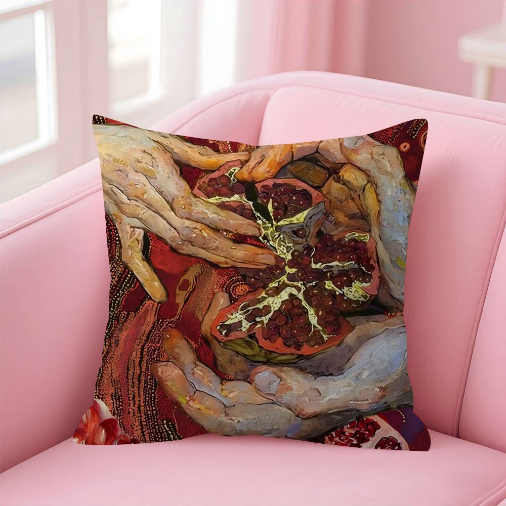Fruit Pomegranate Painting Pillow Gifts Home Office Furnishings Bedroom Sofa Car Cushion Cover Case 45x45cm