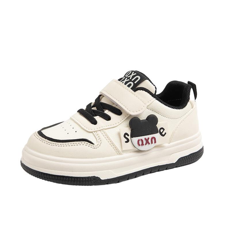 

Туфли для девочек 2025 весна и осень, кожаные кроссовки для мальчиков 3-12 лет, детская дышащая нескользящая повседневная обувь 37 yards inner length 22.5CM чёрный