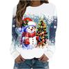 European and American Cross-border Christmas Element Printed Round Neck Long-sleeved Pullover Loose Fashionable Sweatshirt