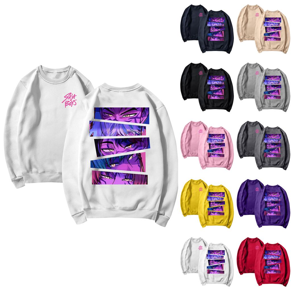 Women's Fashion Casual Long Sleeve Printed Round Neck Sweatshirt Top