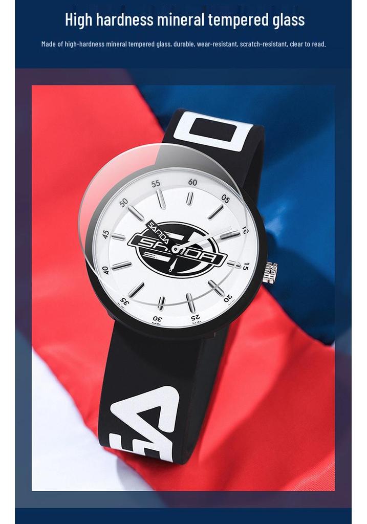 SANDA Unisex Silicone Strap Wristwatch - Trendy and Simple Design