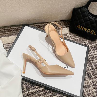 Modă Femei Pantofi cu Toc Slingback Vintage Vârf Ascuțit Vară Șic Muncă Stiletto Maro Damă Tocuri Înalte 8/6cm Pantofi Femei Tocuri pentru Femei