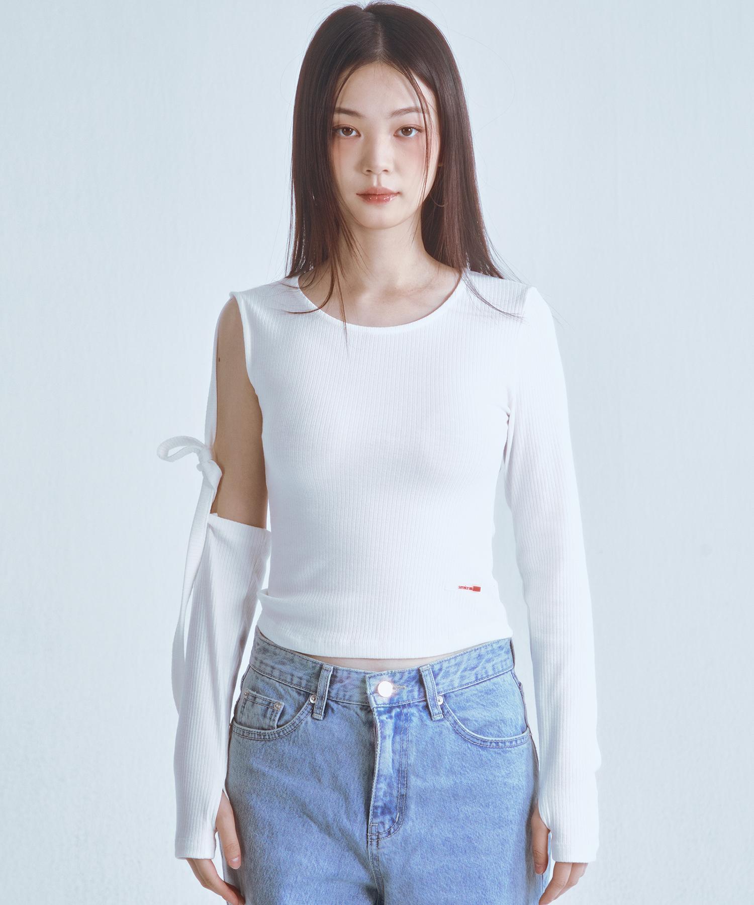 Poyeong Unbalanced Tie Top White White/Os