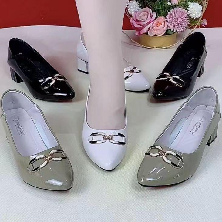Soft leather soft-soled single shoes New patent leather single shoes pointed leather shoes in autumn