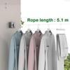 Bathroom Accessories Storage Hanger Retractable Clothesline Wall Mounted Invisible Adjustable Laundry Line Clothes Drying Rack